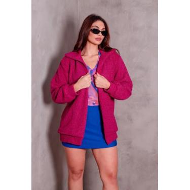 Imagem de Casaco Teddy Elisa - CYNDRA, Fucsia, 40