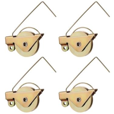 Imagem de SEWACC Rolos de porta de tela deslizante, 4 peças de rolos de ferro liso, prata, 5 x 3 x 0,39 cm, acessórios de substituição de tela para janela doméstica