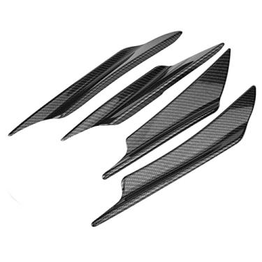 Imagem de 4pcs Carro Amortecedor Dianteiro Defletor Lip Splitter Barbatanas Canards Corpo Spoiler Fibra De Carbono