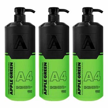 Imagem de Kit 3X Creme Pré Barba Apple Green A4 350Ml Alfa Look'S - Alfa Looks