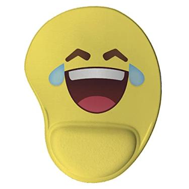 Imagem de Mouse pad Ergonômico Emoji Chorando de rir Presente Criativo cor:Amarelo