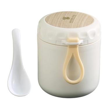 Imagem de YWJLQH Copo de Sopa com Tampa de 400 Ml, Pote Térmico Portátil para Alimentos, Ideal para Escritório E Piqueniques, Branco, Tamanho real