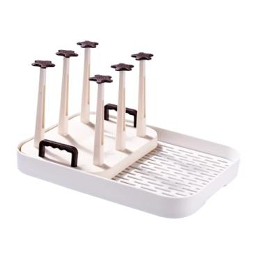 Imagem de Ｂｅｓｇａ Escorredor de xícaras para cozinha, bandeja de drenagem para xícaras, suporte para 6 xícaras, suporte para xícaras espesso, para canecas de café, mesa, Creme Branco