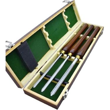 Imagem de Conjunto De Tigela Para Tornear Madeira, 3 Peças Ferramentas De Torneamento De Madeira 22ih, 1/4 Flauta, 3/8 D 5/8 Com Lâminas De Aço De Alta Velocidade, Virolas De Latão Hdles De Faia
