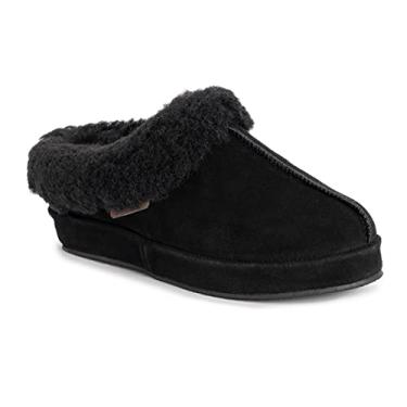 Imagem de MUK LUKS Pantufa feminina de couro Serafine, Ébano, 9