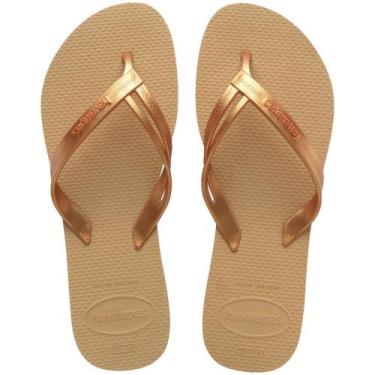 Imagem de Chinelo Havaianas Feminino Elegance 35/36 Dourada PAR