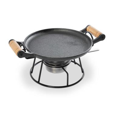 Imagem de Réchaud Redondo Chapa de Ferro Fundido Fondue Carne Forma