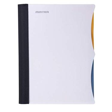 Imagem de Mintra Office Caderno espiral premium durável, (branco, 2 assuntos (15 x 24 cm), fio, bobinas cobertas de tecido, sem obstáculos, divisórias de bolso ajustáveis removíveis, régua, organização,