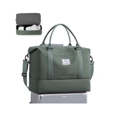 Imagem de Bolsa esportiva de viagem, bolsa esportiva, bolsa de ginástica, bolsa de ombro para noite de fim de semana para mulheres, A11 - verde, Grande