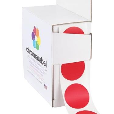 Imagem de Etiquetas de ponto de código de cor vermelha de 2,5 cm (escrita na superfície) | Adesivo permanente - 1.000/caixa dispensadora