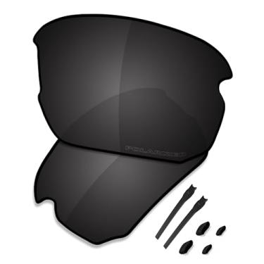 Imagem de SAUCER Lentes de reposição premium e kits de borracha para óculos de sol Oakley Flak XS OJ9005 (Youth Fit) de alta definição - preto carbono polarizado