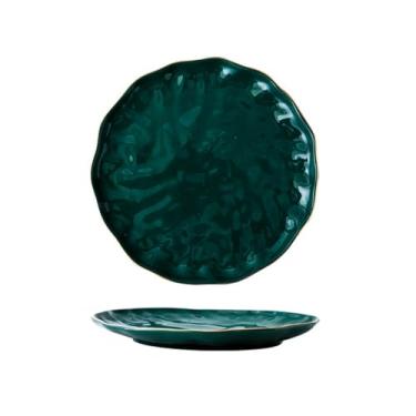 Imagem de Pratos de sopa de macarrão de cerâmica requintados para uso doméstico nórdico - prato de 26 cm