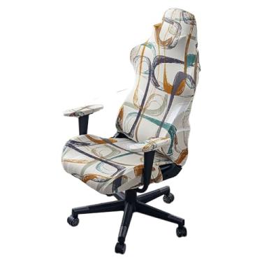 Imagem de Kitegrese Capas para cadeira de jogos, conjunto de capas de cadeira de jogos com estampa universal, com capas de braço - 4 peças (sem cadeira) (A)