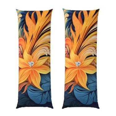 Imagem de Capa de travesseiro corporal com zíper oculto, fronha longa de microfibra macia e respirável para travesseiro corporal, estampa tropical abstrata, capas de travesseiro para cama de presente de dormir