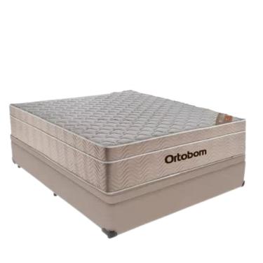 Imagem de Cama Box Baú Casal Bege Camurça + Colchão De Molas Ensacadas Airtech - 138x188x64