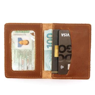 Imagem de Mini Carteira Masculina de Couro Legitimo Pequena Porta Cartão CNH - L
