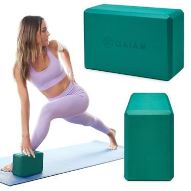 Imagem de Gaiam Bloco de ioga – Espuma de EVA de suporte sem látex macia antiderrapante para yoga, pilates, meditação, azul-petróleo exuberante
