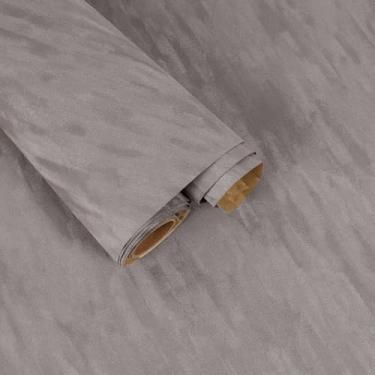 Imagem de FANCYEASY Papel de parede cinza descasque e cole papel de parede de veludo em tecido de feltro para forros de gavetas, caixa de joias, veludo flocagem, papel de contato cinza autoadesivo para armários