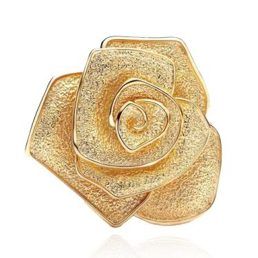 Imagem de Amieween Berloques de flor rosa dourada para pulseiras Pandora, berloques de contas para mulheres, pingentes de flor rosa dourada joias presentes