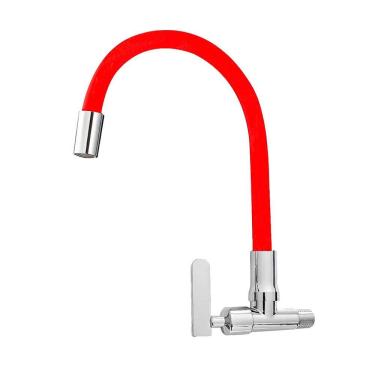 Imagem de Torneira Para Cozinha Aço Inox 304 Parede Bica Grande 54cm Flexível Articulada 360° Gou...