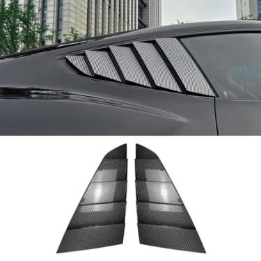 Imagem de Guarnição de bochecha de tubarão para janela de triângulo traseiro de carro compatível com Mustang MK7 2024+ tampa de acabamento de janela de ventilação lateral traseira acessórios de carro (aparência