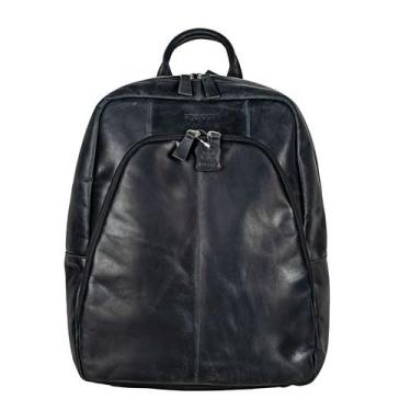 Imagem de Mochila Executiva Unissex Couro Bovino Regent All Black Preta - STORVE