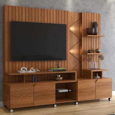 Imagem de Home Para Tv Até 55 Led Ripado 3d 2,10m Jequitiba