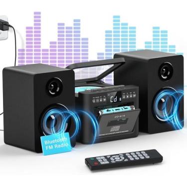 Imagem de Sistema estéreo Greadio com leitor de CD/cassetes Boombox 40W