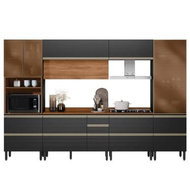 Imagem de Cozinha Modulada Proença 6 Peças com Paneleiro 1 Forno e Cristaleira - Demartêz