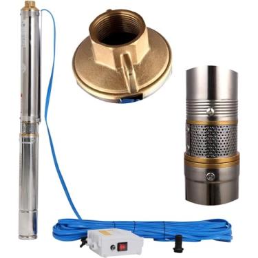 Imagem de ZYIY 2,5 polegadas, tubo de 65 mm, bomba de poço profundo SS 1HP 220V/60Hz bomba submersível de poço profundo 82 m, bomba centrífuga de rotor de 13 GPM com caixa de controle para jardim doméstico
