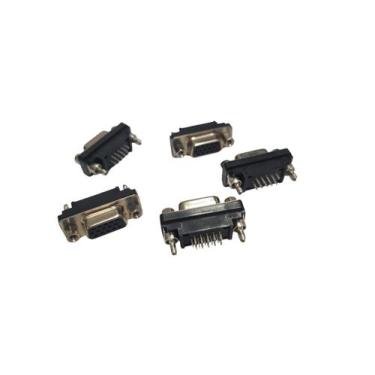 Imagem de KIT 5 PCS CONECTOR DB15 VGA FEMEA 180º P/ SOLDA FIO - Actronic