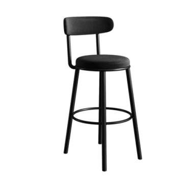 Imagem de ZzleoyuUUs-12 Banco de bar fácil de montar, cadeira alta de ferro, reclinável, multicolorido, opcional, 75 cm (preto)