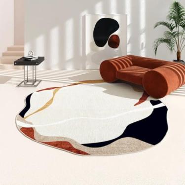 Imagem de Tapetes irregulares para sala de estar, tapete lavável moderno e minimalista para decoração de quarto, redondo e grosso (300x300 cm/P)