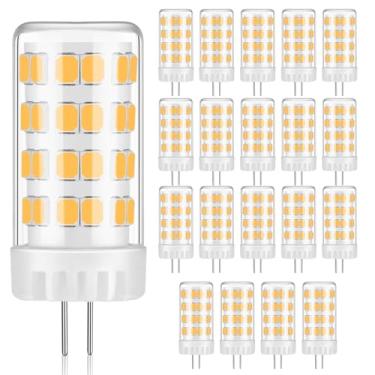Imagem de Gardencoin Lâmpada LED G4 4W 480LM 2700K branco quente, 12V AC/DC, ângulo de feixe de 360°, substituição de halogênio T3, base de cerâmica de alta eficiência para paisagem, armário, luzes de teto