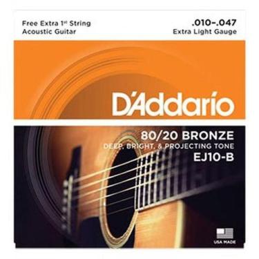 Imagem de Encordoamento Violão Ao 010 D'Addario Bronze 80/20 EJ10-B - Daddario