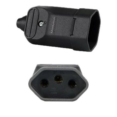 Imagem de 20 Tomada Plug Femea 3 Pinos 10a 20a Preto com Prensa Cabos Margirius