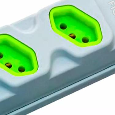 Imagem de Tomada Em Barra Robust 3T - 2P+T - Cinza/Verde - Embalada - Fiolux