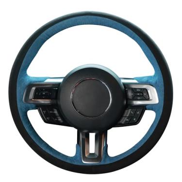 Imagem de MEWANT Capa de volante costurada à mão para Ford Mustang 2015-2023 Acessórios de volante para Ford Mustang