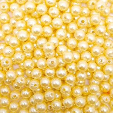 Imagem de Miçanga Passante Pérola Abs Amarelo Claro 8mm 10pçs 4g - Macall