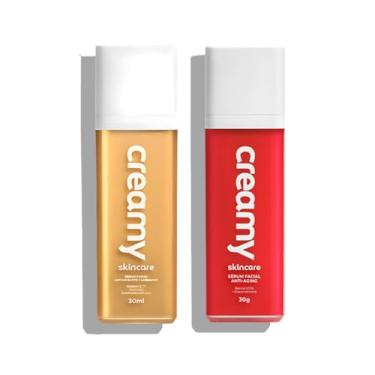 Imagem de Kit Creamy Sérum Facial Antioxidante Clareador Vitamina C Gold 30ml + Sérum Anti-Idade Retinal 30g