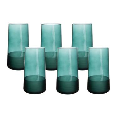 Imagem de Jogo De Copos Copa E Cia 6 Peças Duo 540ml Em Vidro Verde Esmeralda