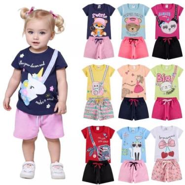 Imagem de Kit Sortido 6 Peças de Roupas Infantil feminino bebê Menina 3 Camiseta