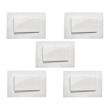 Imagem de 5 Pç Interruptor Simples P/Moveis Mdf Margirius Branco 10A