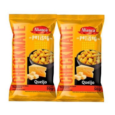 Imagem de Kit 2 Salgadinho de Trigo Aliança Checkmate Queijo 50g