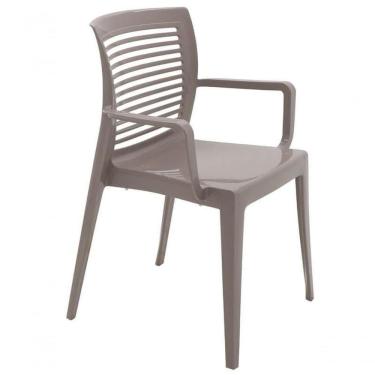 Imagem de Cadeira Tramontina Victória Com Encosto Horizontal E Braços Camurça