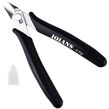 Imagem de IQIANS 170 cortadores de fio, cortadores de cabo, cortador de descarga eletrônico de precisão leve, pequeno alicate de corte micro lateral para fabricação de joias, trabalho de impressora 3D, modelo