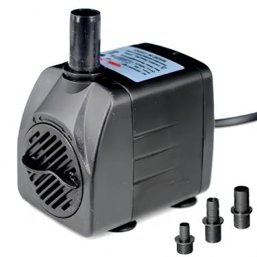 Imagem de Bomba de água submersível de 30 W, 550 GPH 2,2 m, bomba de água de fonte de tanque de peixes de aquário, ultra silenciosa, fonte de piscina, com ventosas, 3 bocais