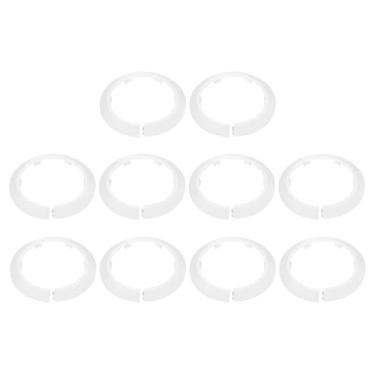 Imagem de HARFINGTON 10 peças de cobertura de tubo de flange decoração 4,33" (110 mm) capa de plástico para furo de parede sob a pia tubo radiador coleira de proteção para banheiro cozinha vaso sanitário