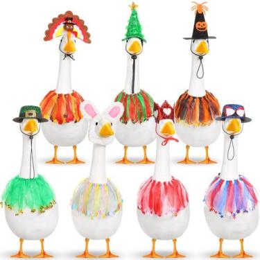Imagem de Estatueta Silicherry, conjunto de 7 roupas Holiday Goose, 58 cm