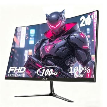 Imagem de ZZA Monitor curvo de 24 polegadas, monitores de computador de 100 Hz, 2800R, FHD, 120% sRGB, FreeSync, sem moldura, filtro de luz azul completo em três lados, monitor de jogos curvo para escritório em
